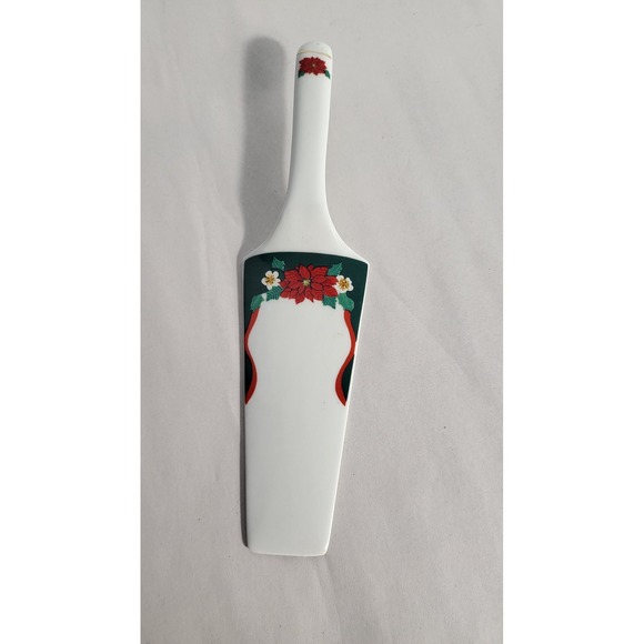 Tienshan Other - Vintage Tienshan Christmas Poinsettia Ceramic Cake Server Spatula Holiday Decor